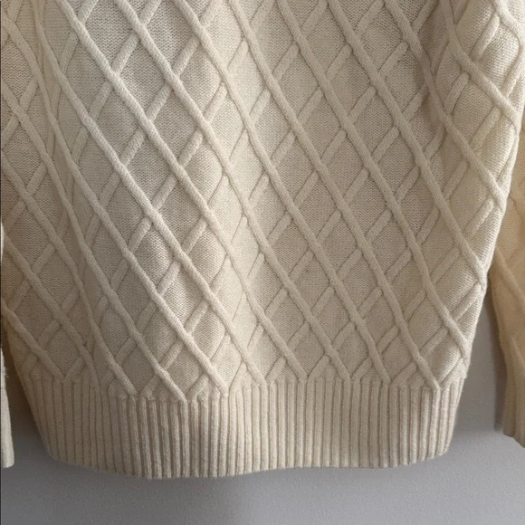 Cream Wool and Cashmere Turtleneck Sweater - Picture 4 of 6